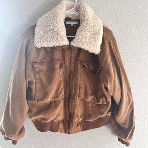 Young Fabulous & Broke Women's Faux Fur Bomber Jacket Size M